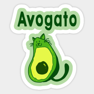 Avogato Kitty Cat  - puns are life Sticker